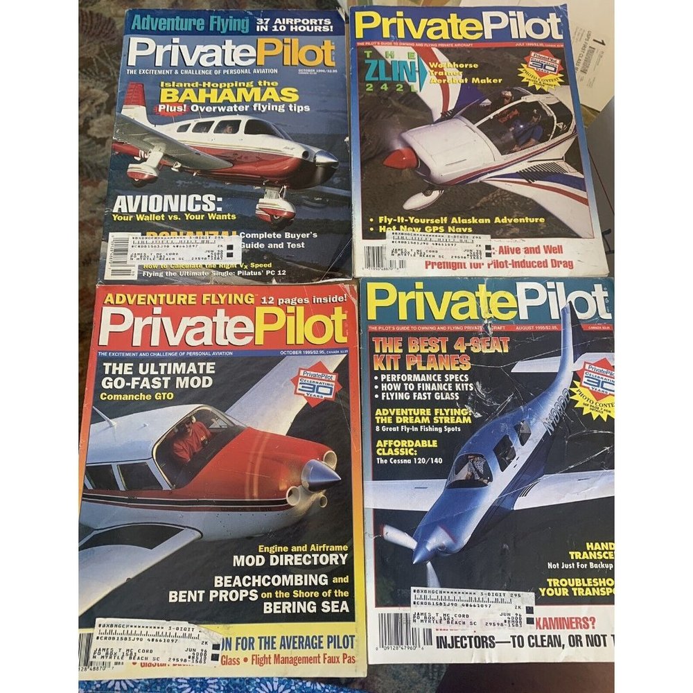 Private Pilot Aviation Magazine 1995-1996 Lot of 4 Comanche Kit Planes Cessna
